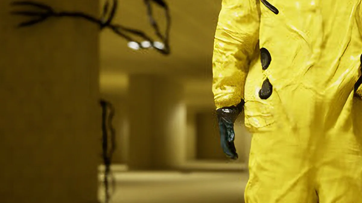 Backrooms gameplay screenshot from IGN showing combat and map pressure