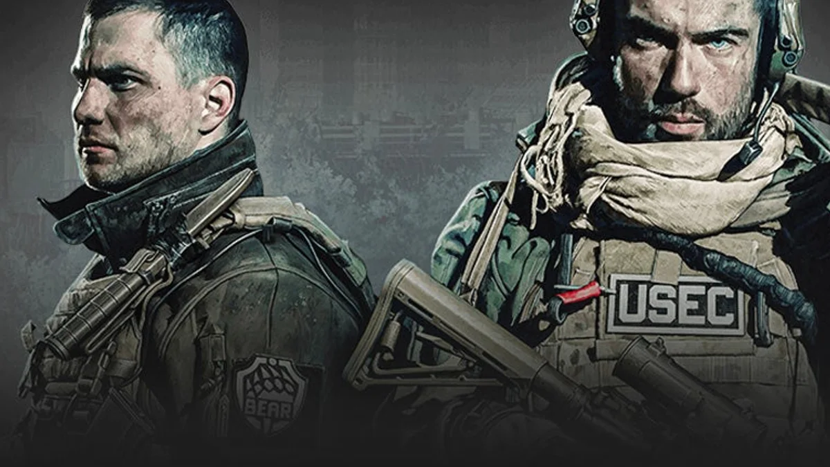 Escape from Tarkov gameplay screenshot from IGN showing combat and map pressure