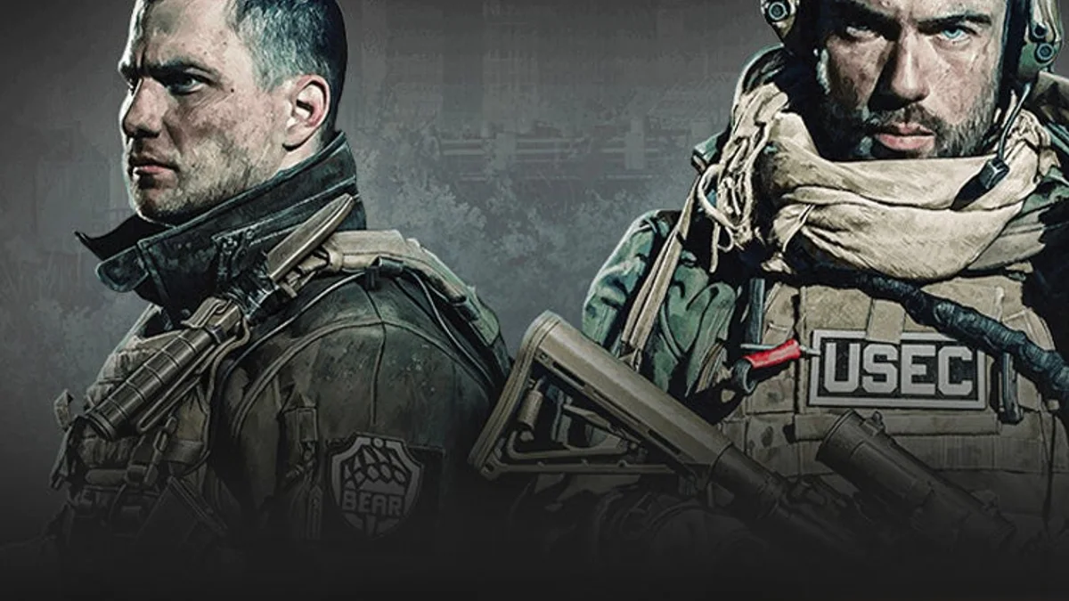 Escape from Tarkov gameplay screenshot from IGN showing combat and map pressure