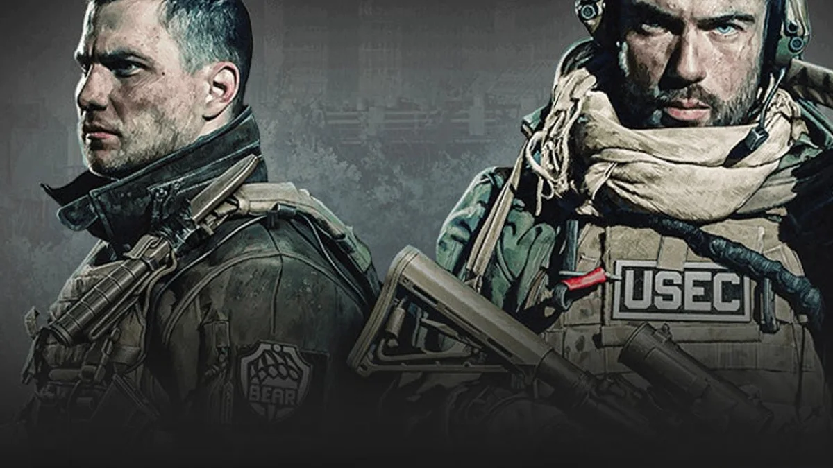 Escape from Tarkov gameplay screenshot from IGN showing combat and map pressure