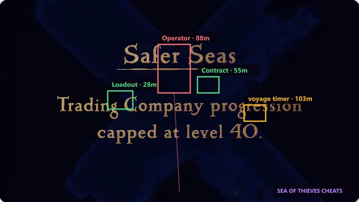 ESP player boxes in an Sea of Thieves voyage